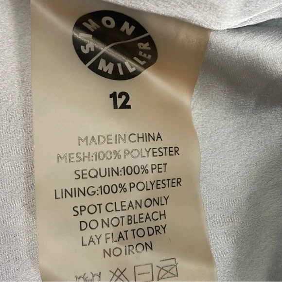 Simon Miller Silver Sequin Sculpty High Collar Maxi Dress Size 12 - Picture 10 of 11